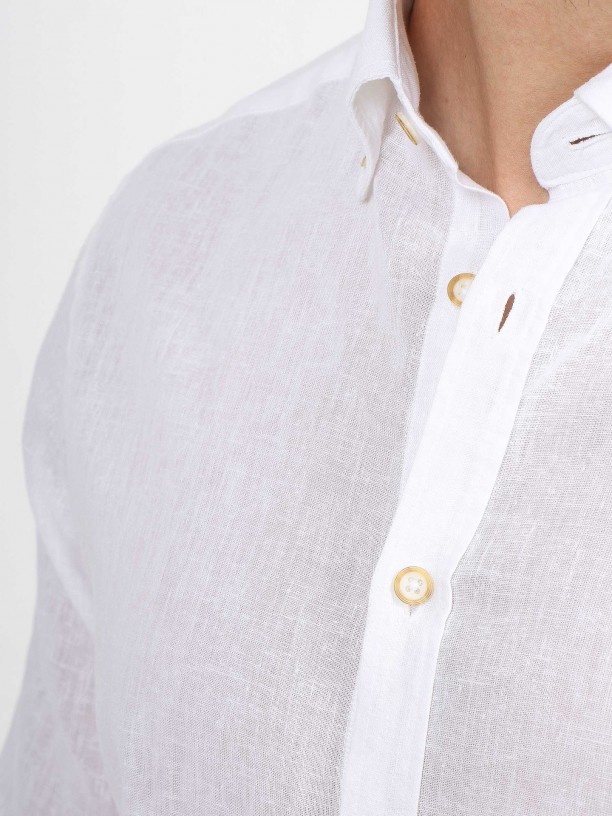 Camisa de lino y algodón relaxed fit Camisa de lino y algodón relaxed fit