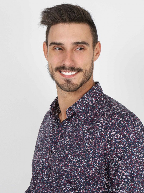 Flowery pattern cotton shirt Flowery pattern cotton shirt