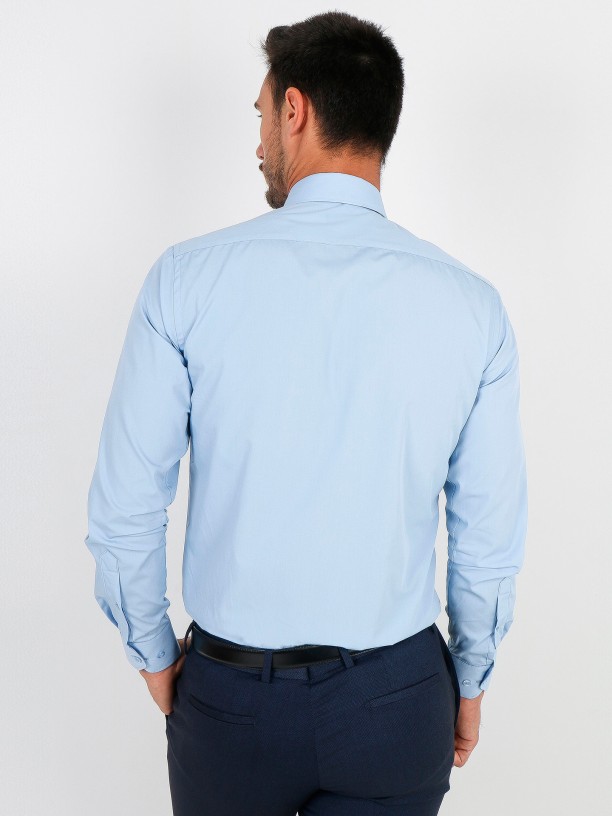 Regular fit plain cotton elegant shirt