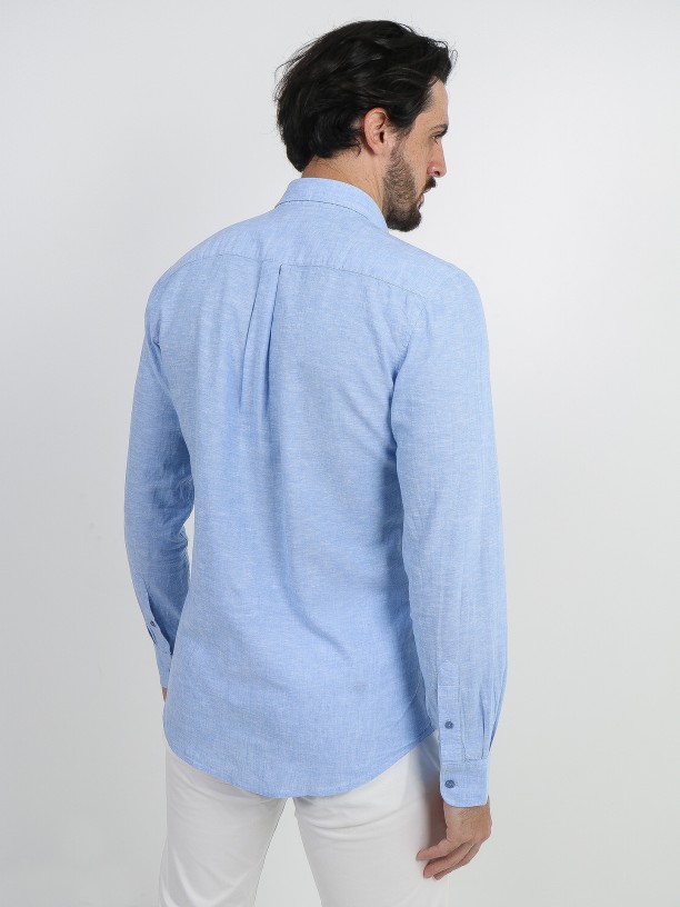 Relaxed fit linen cotton shirt