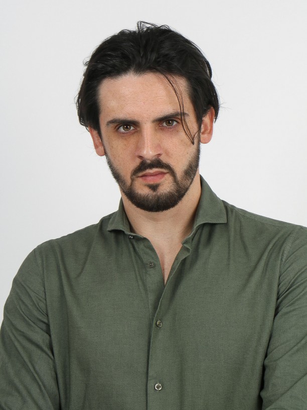 Short collar linen cotton shirt Short collar linen cotton shirt