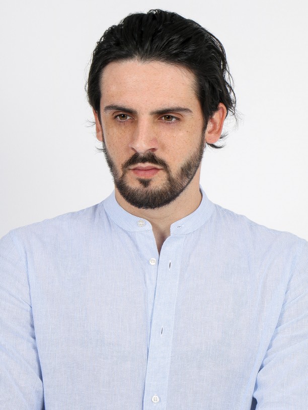 Mao collar linen cotton shirt Mao collar linen cotton shirt