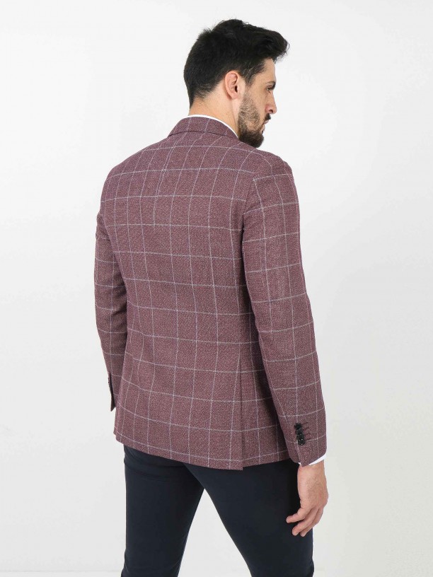 Plaid pattern blazer