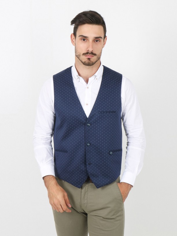 Knit fabric pattern waistcoat