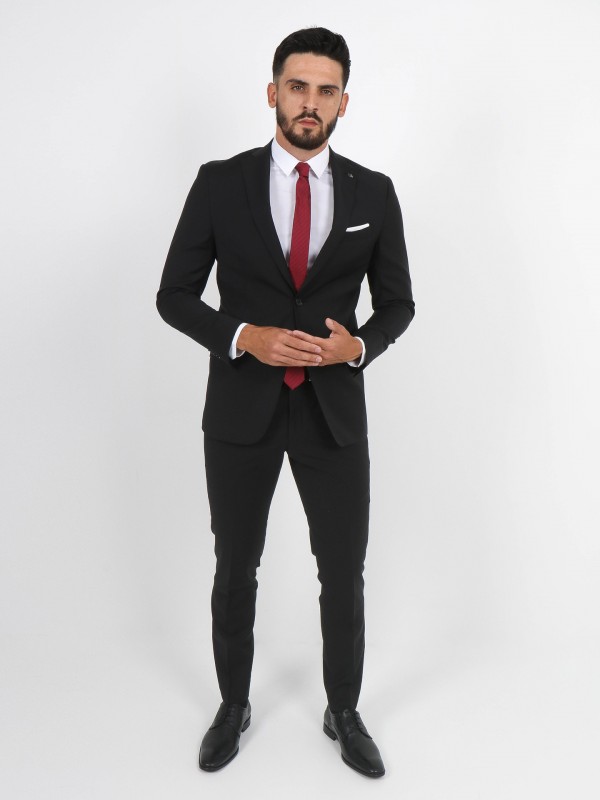Slim fit 100% wool plain suit