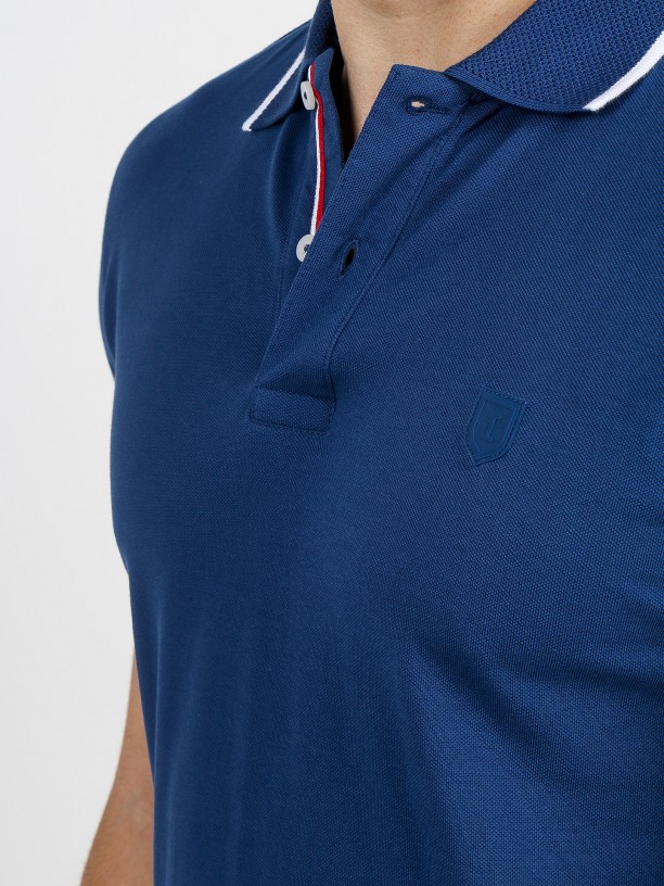 Stripe cotton pique polo shirt Stripe cotton pique polo shirt