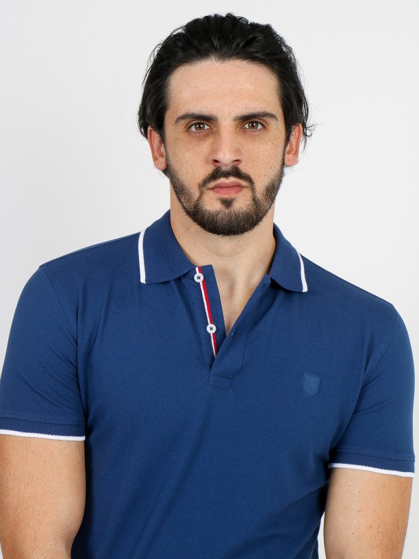 Stripe cotton pique polo shirt Stripe cotton pique polo shirt