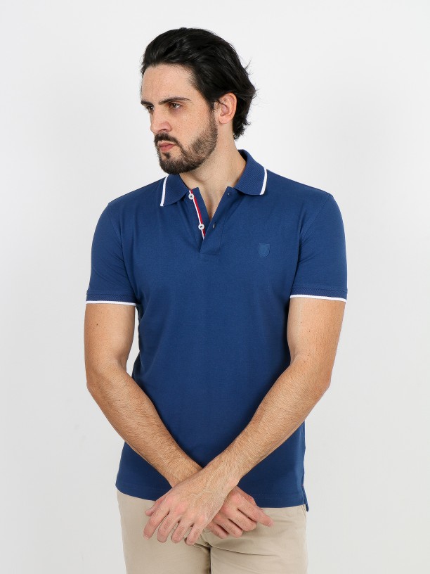 Stripe cotton pique polo shirt Stripe cotton pique polo shirt
