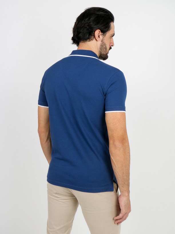 Stripe cotton pique polo shirt Stripe cotton pique polo shirt