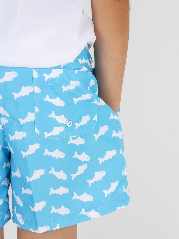Sharks pattern swim shorts