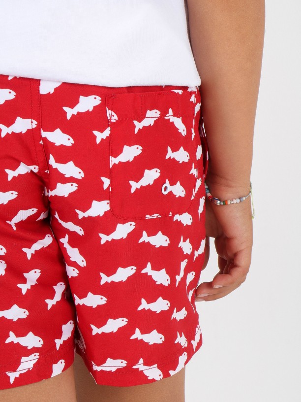 Sharks pattern swim shorts