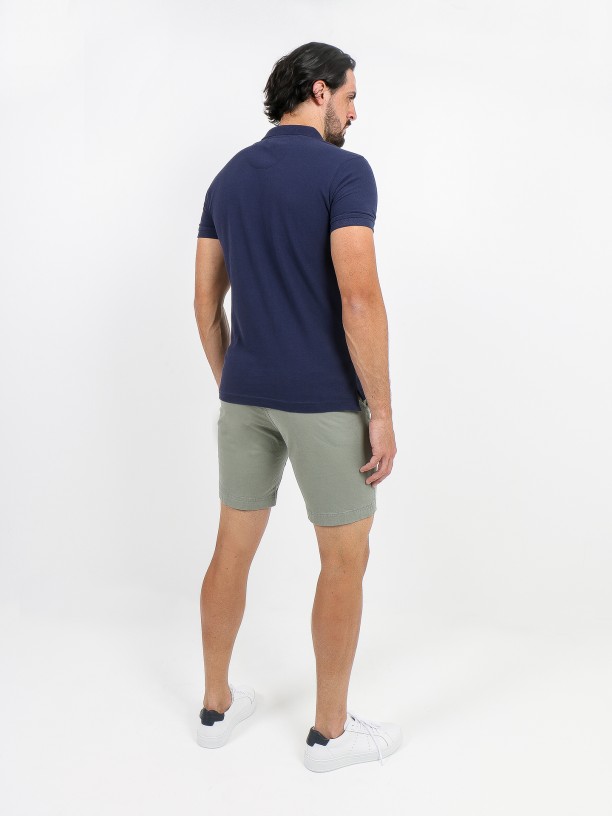 Cotton elastic chino shorts