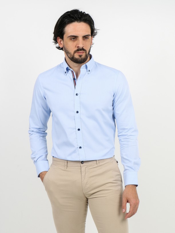 Micro structured 100% cotton shirt