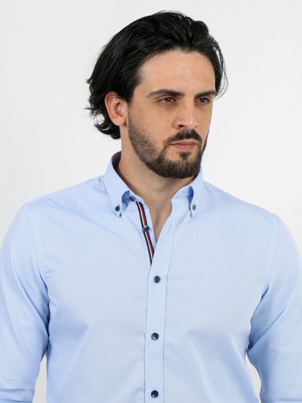 Micro structured 100% cotton shirt