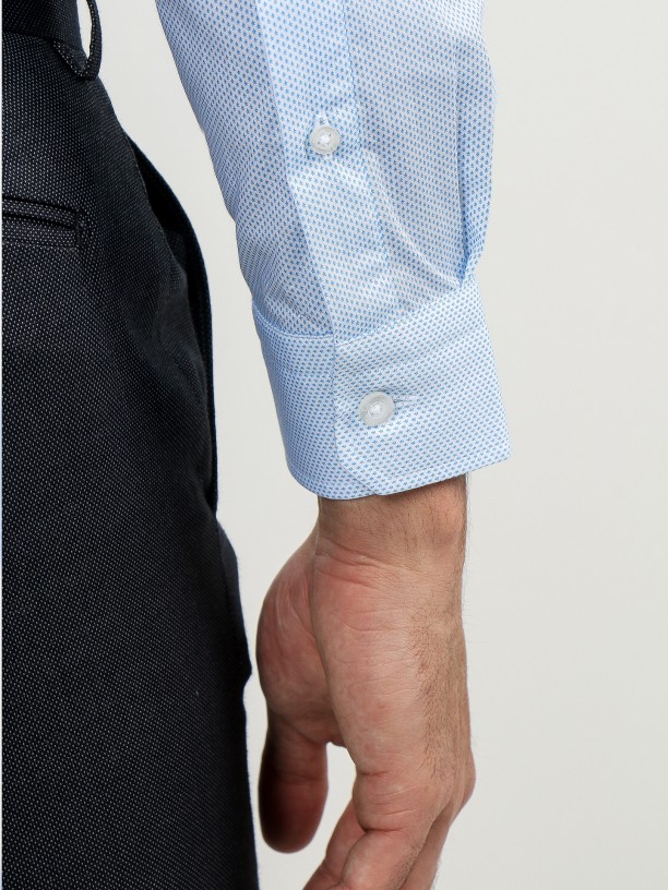 Camisa clásica slim fit micro estampado Camisa clásica slim fit micro estampado