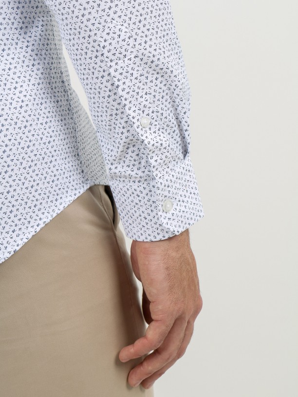 Micro pattern slim fit shirt