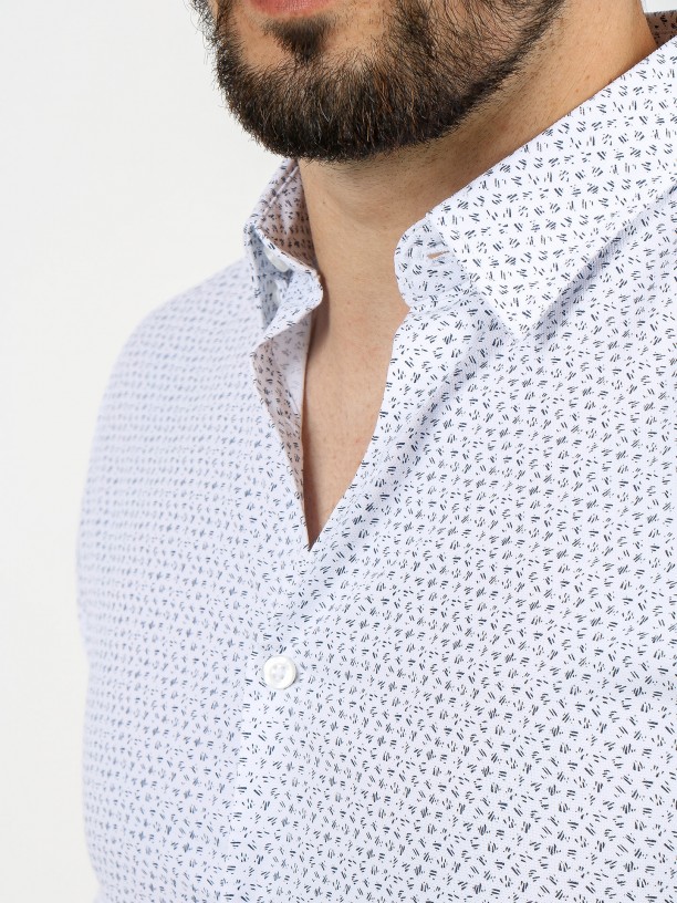 Micro pattern slim fit shirt