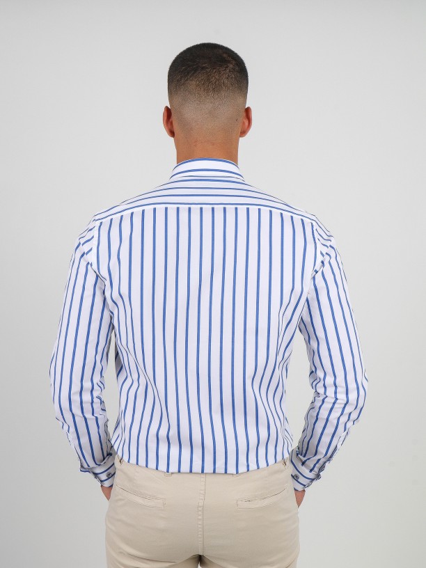Striped pattern cotton shirt