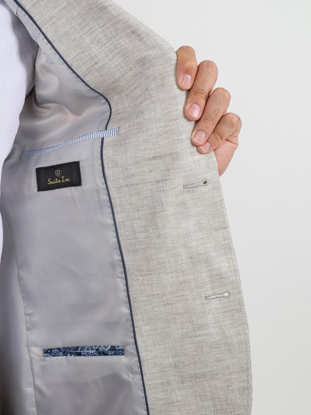 100% linen pattern blazer