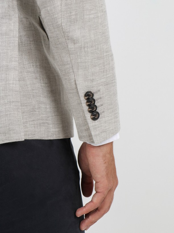 100% linen pattern blazer