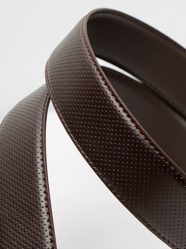 Reversible leather elegant belt