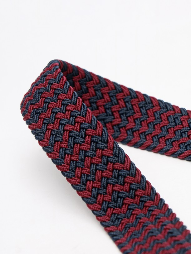 Bicolor braided detail belt