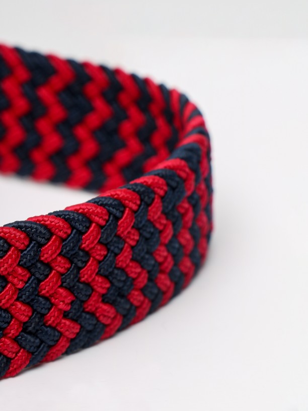 Bicolor braided detail belt