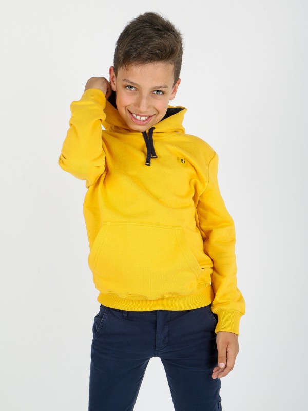 Hoodie algodo com contraste
