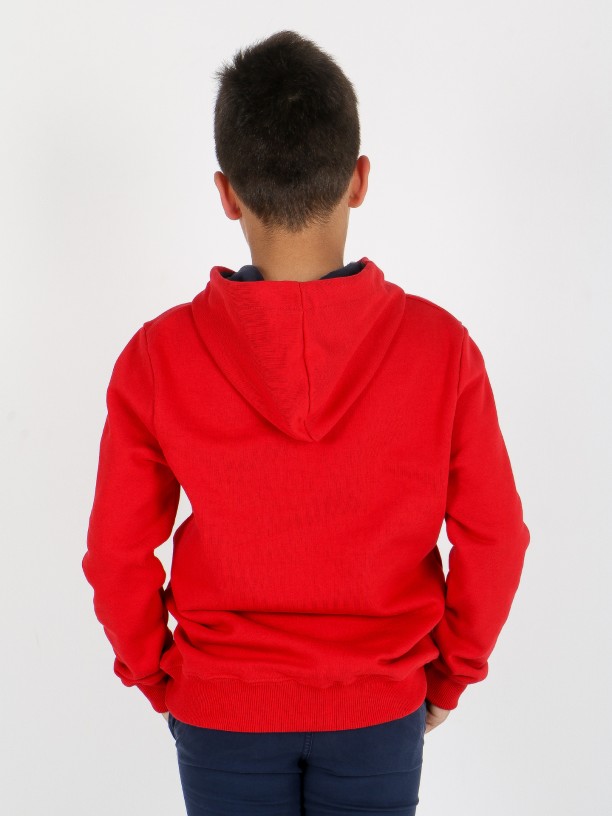 Hoodie algodo com contraste