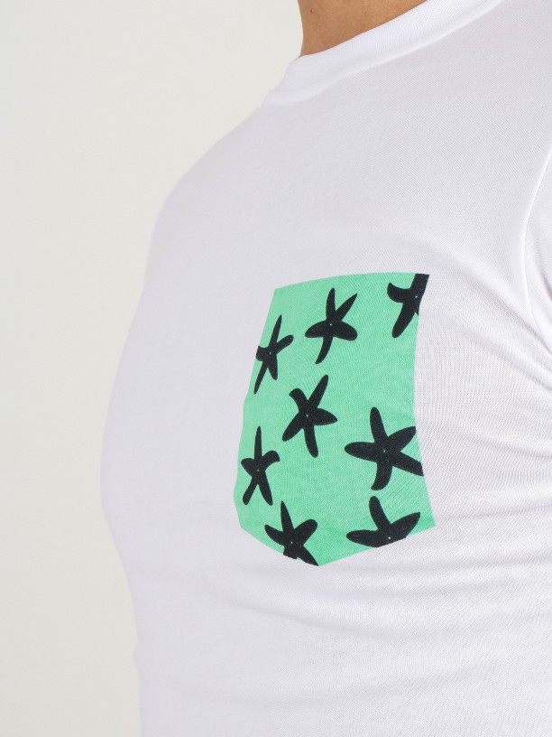 T-shirt 100% algodão com estampado T-shirt 100% algodão com estampado