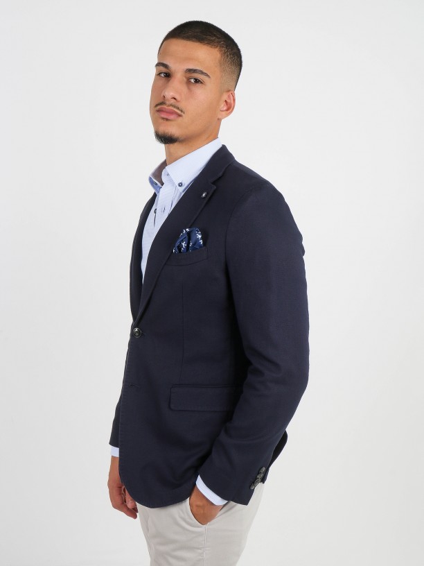 Fine cotton microstructured blazer Fine cotton microstructured blazer