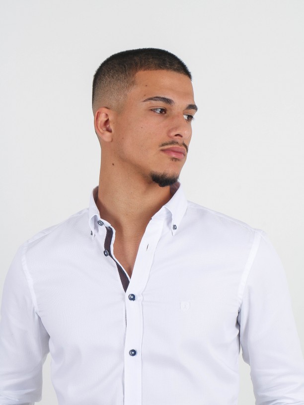 Camisa casual micro estrutura Camisa casual micro estrutura