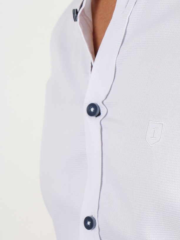 Camisa casual micro estrutura Camisa casual micro estrutura