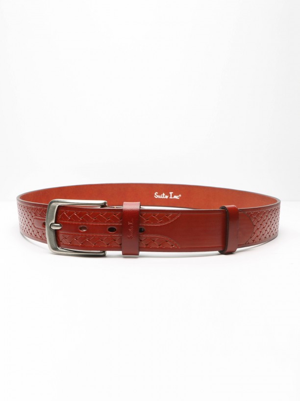 Leather casual belt