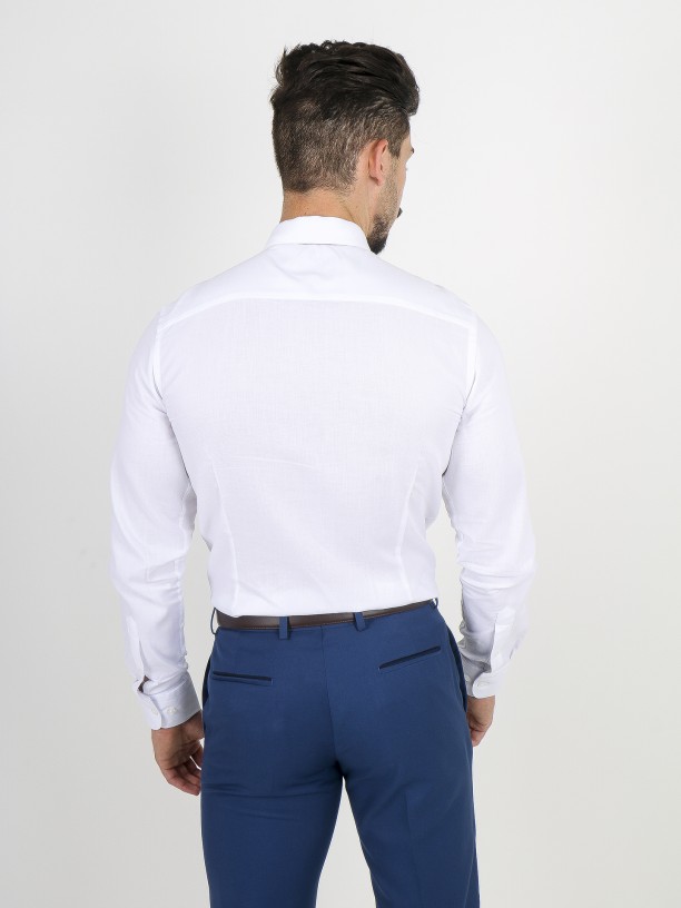 Slim fit micro structured classic shirt Slim fit micro structured classic shirt