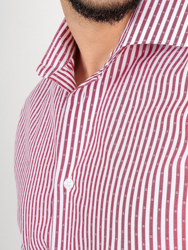 Striped cotton shirt italian collar