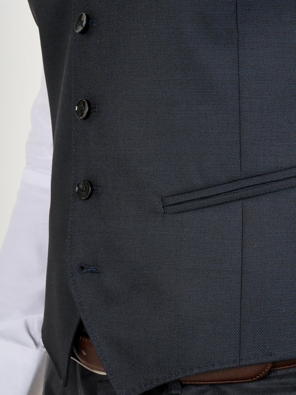 Colete clássico com padrão 100% lã Colete clássico com padrão 100% lã