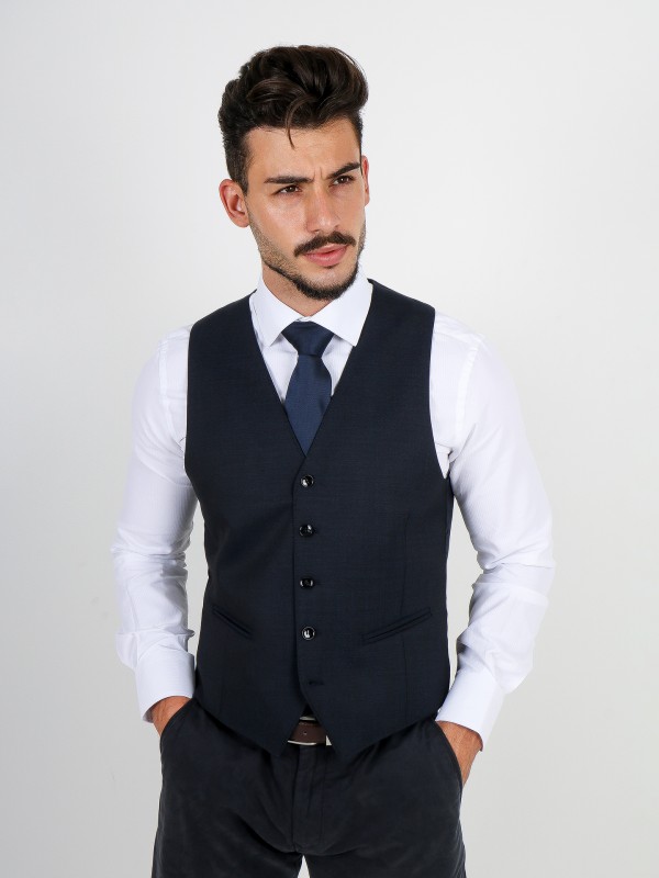 Colete clássico com padrão 100% lã Colete clássico com padrão 100% lã