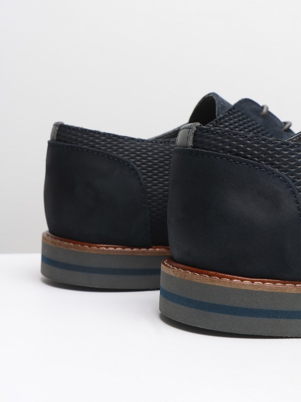 Sapato casual de pele croute Sapato casual de pele croute