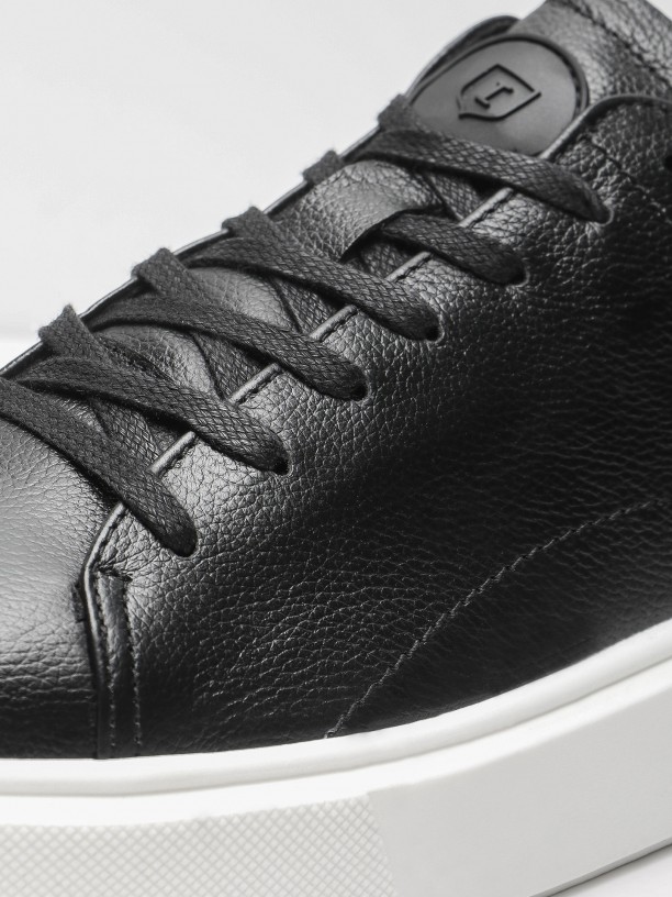 Wide-soled leather sneakers Wide-soled leather sneakers