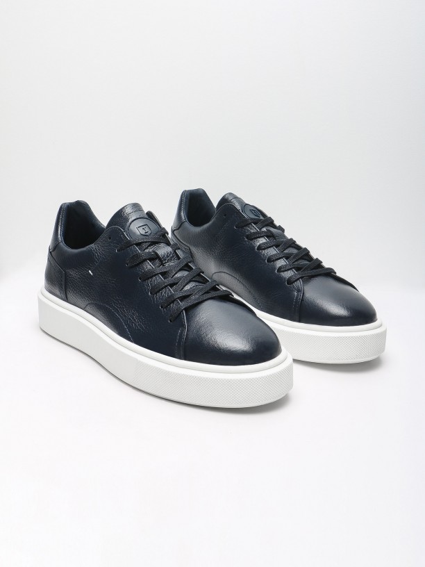 Wide-soled leather sneakers Wide-soled leather sneakers
