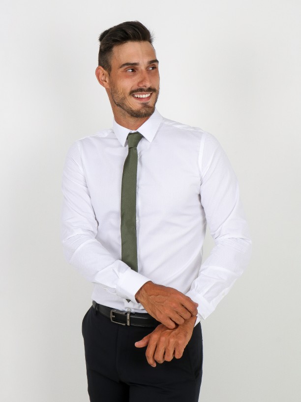 Camisa clįsica micro estructura slim fit Camisa clįsica micro estructura slim fit