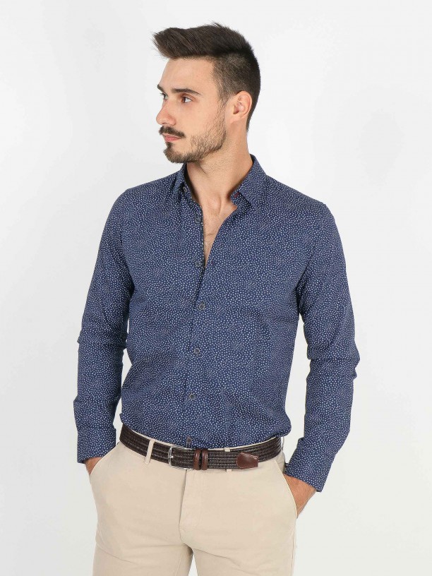Camisa micro padrão slim fit Camisa micro padrão slim fit