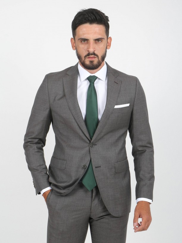 Traje de micro estampado regular fit 100% lana Traje de micro estampado regular fit 100% lana