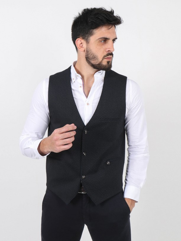 Knit fabric pattern waistcoat