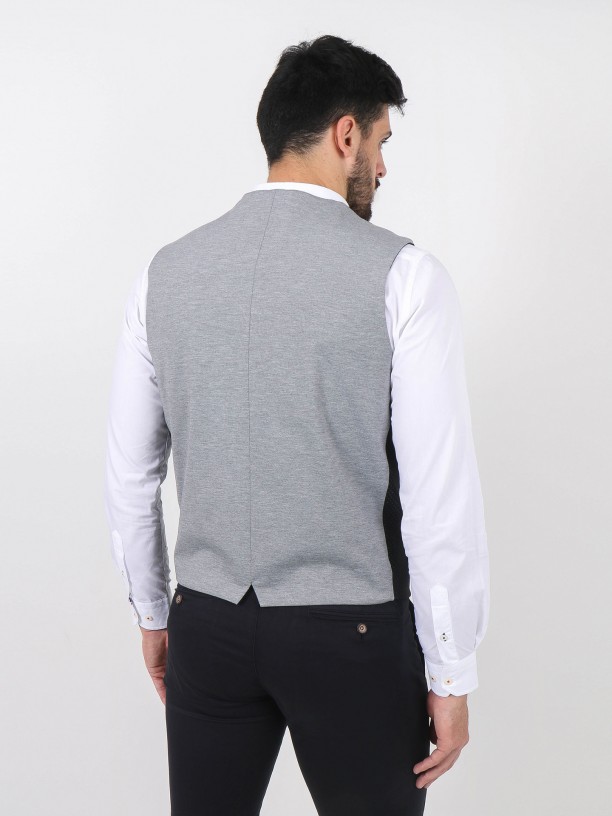 Knit fabric pattern waistcoat