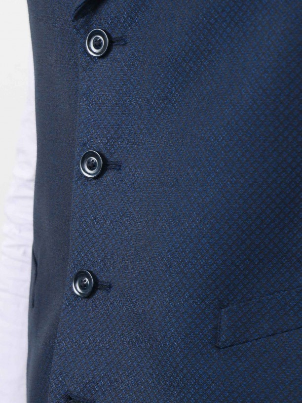 Micro pattern waistcoat with lapel collar