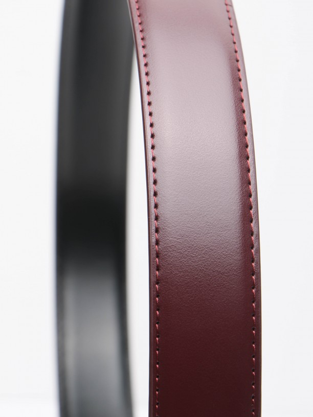 Reversible leather elegant belt