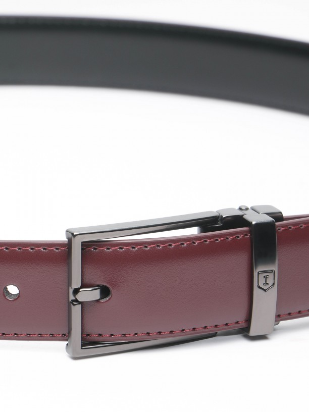 Reversible leather elegant belt