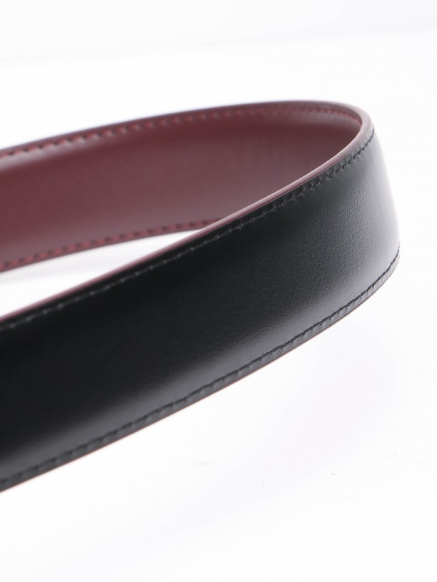 Reversible leather elegant belt